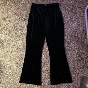 Black Velvet Flare Pants